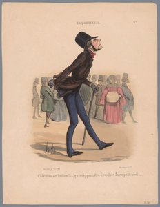 Man går i skor som är för små Chiennes de bottes! (...) (titel på objekt) Vanity (serietitel) Coquetry (serietitel på objekt) av Honoré Daumier