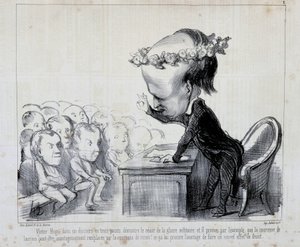 Minnen från fredskongressen: Victor Hugo (nr 1 i serien) - av Daumier, i "" Charivari"" av 1849-09-06 av Honoré Daumier