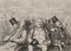 Vila stund i Salongen Carré. av Honoré Daumier