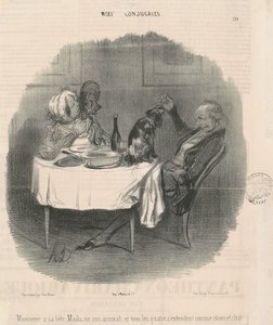 Monsieur har sitt odjur, Madame hennes djur... av Honoré Daumier