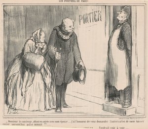 Herr concierge, går på kvällen av Honoré Daumier