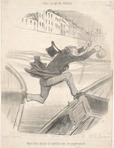 Medel för att hämta skivstången i sitt eget hem av Honoré Daumier