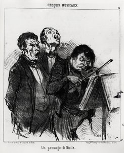 Musikaliska sketcher: en svår passage. Illustration d