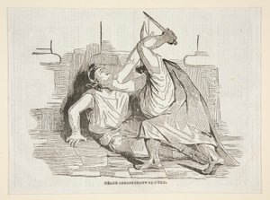 Nero mördar sin mor från Charivari den 9 april 1834 av Honoré Daumier