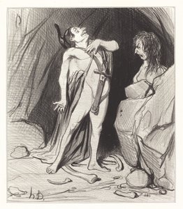 Oidipus vid sfinxen av Honoré Daumier