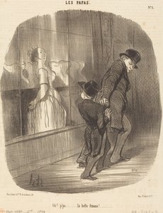 åh! pappa... den vackra kvinnan! av Honoré Daumier