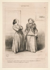 Det sägs att vackra kvinnor är mer och mer efterfrågade i Kalifornien av Honoré Daumier