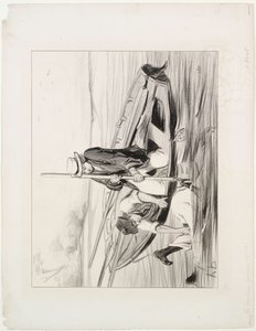 Parisian Boatmen, skylt 14: Man överbord av Honoré Daumier