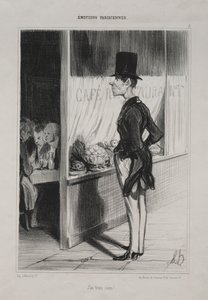 Parisian Emotions, skylt 3: I Have Three Sous!, 1839. av Honoré Daumier