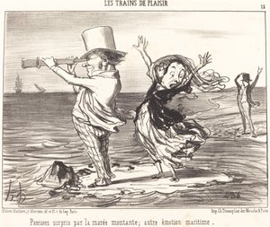 Parisare överraskade av tidvattnet... av Honoré Daumier