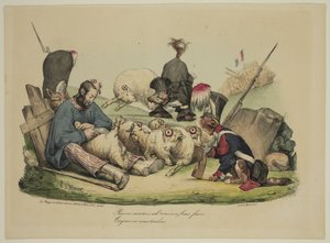 Stackars får Ah! Oavsett vad du gör... kommer vi alltid att klippa dig av Honoré Daumier
