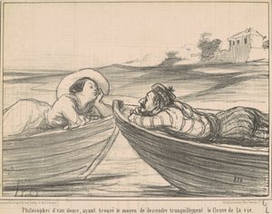 Sötvattensfilosofer... av Honoré Daumier