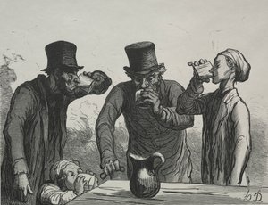 Drickarens fysiologi: De fyra åldrarna. av Honoré Daumier