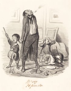 Klassisk poet som komponerar en eklog... av Honoré Daumier