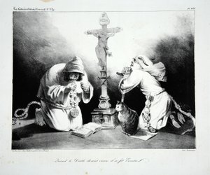 När djävulen blev gammal blev han en eremit, pub. 1835 av Honoré Daumier