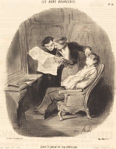 När tidningen är för intressant av Honoré Daumier