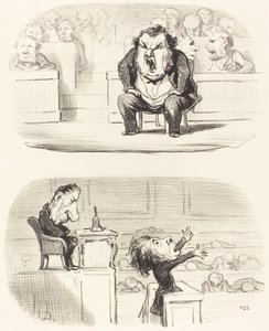 När en tråkig talare intar talarstolen av Honoré Daumier