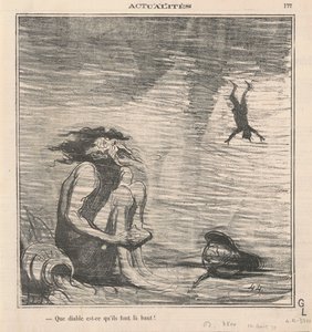 Vad fan gör de där uppe! av Honoré Daumier