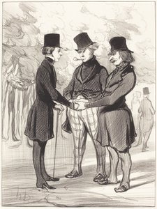 Vilket trevligt möte!... Det är... av Honoré Daumier