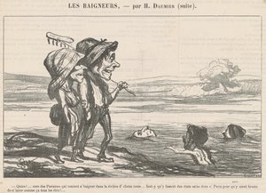 Quien! ... Kärna av parisare som kom för att bada ... av Honoré Daumier