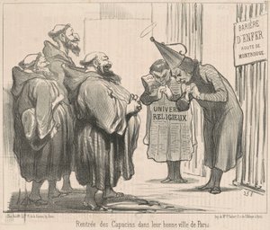 Kapucinernas återkomst till ... Paris av Honoré Daumier