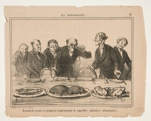 Möte av forskare som föreslår att av Honoré Daumier