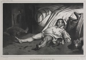 Rue Transnonain, 15 april 1834, 1834. av Honoré Daumier
