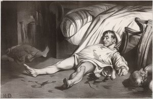 Rue Transnonain, 15 april 1834. 1834 av Honoré Daumier