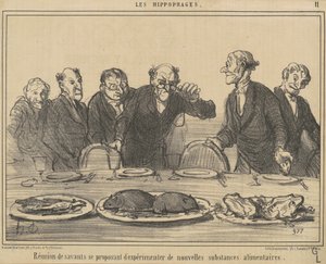 Möte med forskare som föreslår... av Honoré Daumier