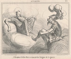 Saint Mitophan och guden mars... av Honoré Daumier