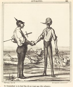 Undrar om duellen över, att de inte kommer att bli fjädrade av Honoré Daumier