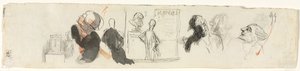 Skisser av olika figurer, tredje kvartalet 1800-talet. av Honoré Daumier