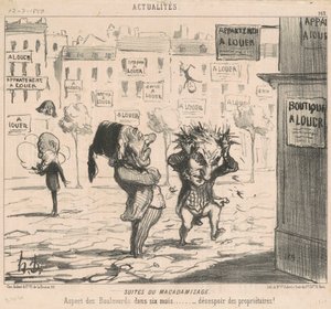 Efterdyningarna av makadamiseringen av Honoré Daumier