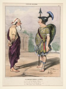 Telemachus återvände till dygden. Hans hjärta, som alltför länge Eucharis ockuperade av Honoré Daumier