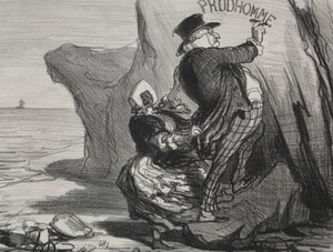The Good Bourgeois tallrik 3: Jag vill lämna ett oförgängligt monument över vårt besök..., 1854. av Honoré Daumier