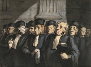 Åklagarens advokater, början av 1860-talet av Honoré Daumier