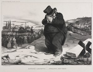 Månadsföreningen (skylt 22): Misslyckad Lafayette! Det tjänar dig rätt, min gamla vän! av Honoré Daumier