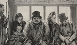 Omnibus: Interiör av Omnibus. av Honoré Daumier