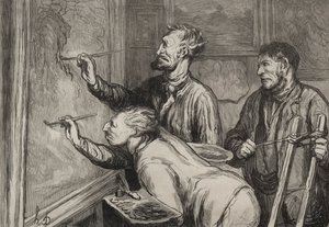 The Painters: The Last Stroke of the Brush, Exposition of 1868. av Honoré Daumier