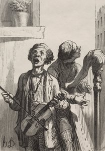 The Singers: Street Singers. av Honoré Daumier