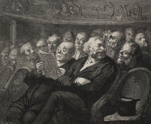 Teatern: Orkestergropen. av Honoré Daumier