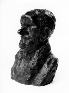 Bystmassorna av "Celebrites du Juste Milieu" "" karikatyr av Auguste Ganneron (1792-1847), deputerad och industriman. Den blyga.”” Skulptur av Honore Daumier (1808-1879) 1800-talet. Inv L 48,4 Dim i cm H 18 x L 13 Musee des Beaux Arts, Palais Long av Honoré Daumier