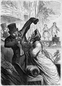 Sista versen. Tecknad av Honore Daumier (1808-1879). Gravyr i "" Le Monde Illustré"" nr 255 av 1 mars 1862. av Honoré Daumier