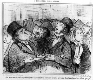 Denne herre Courbet, gör alldeles för vulgära figurer, det finns ingen i naturen så ful som den!... , hämtad från "" Målningar och salonger", tecknad serie av Honore Daumier (1808-1879). “Charivari” av Honoré Daumier