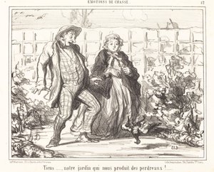 Här... vår trädgård... producerar rapphöns!... av Honoré Daumier
