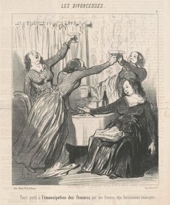 Skål för kvinnors frigörelse... av Honoré Daumier