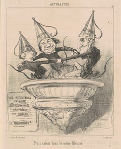 Tre helgon i samma stoup av Honoré Daumier