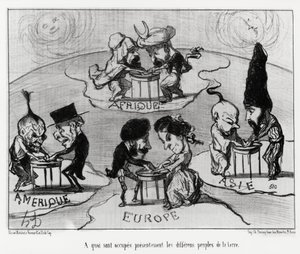 Vändning (fluidomania): vad som för närvarande ockuperas av jordens olika folk. Illustration d