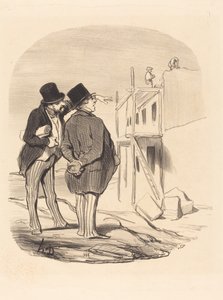 Två män bland ruiner av Honoré Daumier