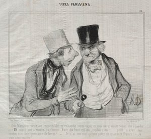 Typer Parisiens, skylt 26: Ja, herre, din respektabla luft uppmuntrar mig... av Honoré Daumier
